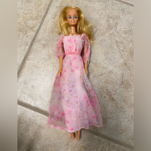 Barbie Other - Vintage Antique 1966 Barbie Doll Mattel Blonde hair Blue Eyes With Dress